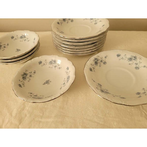 Johann Haviland DESSERT PLATES bowls and saucers Blue Garland Bavaria Germany - Picture 4 of 7